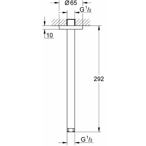 Grohe Rainshower - Braccio Doccia A Soffitto, Cromato 28497000 - immagine 2