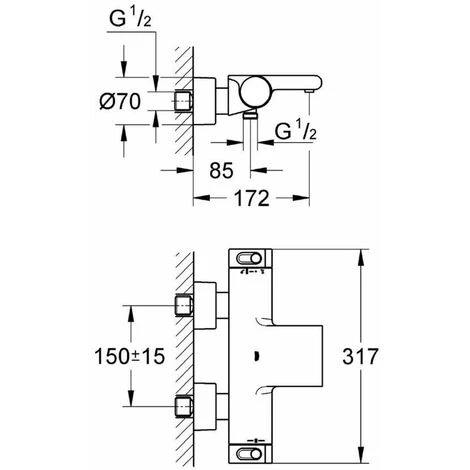 Grohe Grohtherm 2000 - Miscelatore Termostatico Per Vasca Da Bagno, Cromato 34174001 - immagine 2