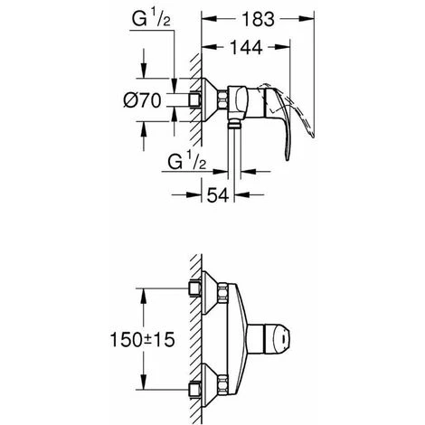 Grohe Eurosmart - Miscelatore Doccia Monocomando, Cromato 33555002 - immagine 2