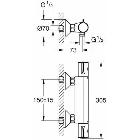 Grohe Grohtherm 800 - Miscelatore Doccia Termostatico, Cromato 34558000 - immagine 2