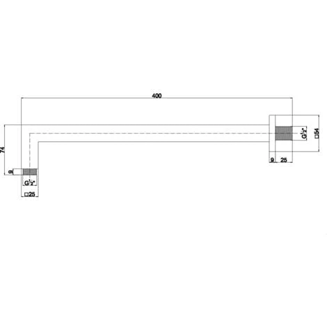 BRACCIO DOCCIA QUADRATO PER SOFFIONE IN OTTONE CROMATO - immagine 3