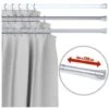 Trade Shop - Barra Telescopica Per Tenda Da Doccia 125 Cm Fino A 220 Cm Alluminio Cromato