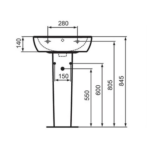 IDEAL STANDARD Gemma2 Lavabo 1 Foro 55x45 Codice Prod: J521301 - immagine 2