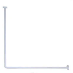 Bastone Per Tenda Doccia Universale Regolabile Angolare Aste 80x80 Cm Bianco