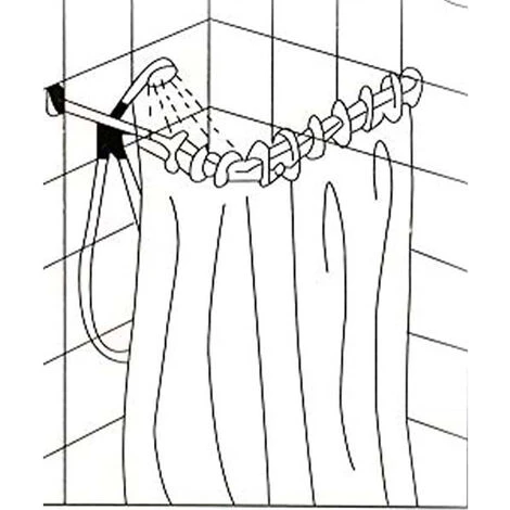 Bastone Per Tenda Doccia Universale Regolabile Angolare Aste 80x80 Cm Bianco - immagine 3