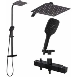 SET DOCCIA DA INCASSO CON TERMOSTATO REA JET BLACK MAT