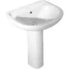 Azzurra - Lavabo Porcellana Bianco 65 Cm - Serie: Diana (Senza Colonna)