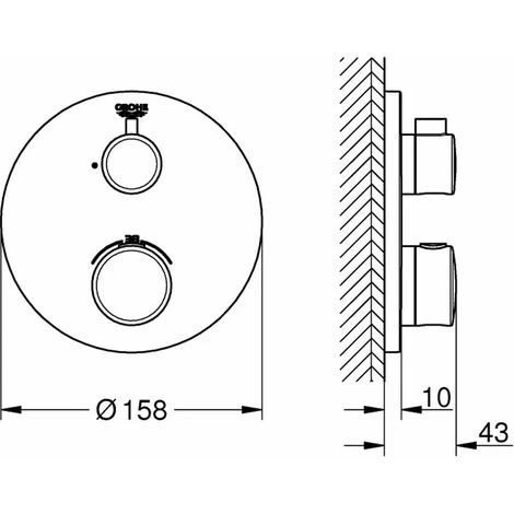 Grohe Grohtherm - Miscelatore Termostatico Ad Incasso, Cromato 24075000 - immagine 2