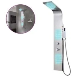 Pannello Doccia In Acciaio Inossidabile Curvo VidaXL