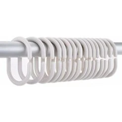 HIASDFLS 36 Pezzi Anelli Per Tende Da Doccia Bianchi Anelli Per Tende C Ganci Per Tende (bianco)