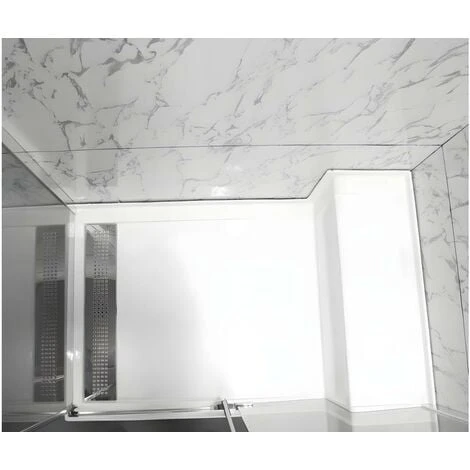 Parete Doccia Angolare Con Piatto Della Doccia E Seduta L122 X L81 X H190 Cm - DELIA - immagine 3