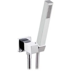 PRESA ACQUA QUADRATA SUPPORTO IN OTTONE + DOCCETTA POLAR + FLESSIBILE Cromo