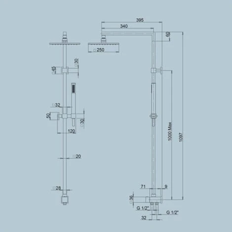 Colonna Doccia Saliscendi Jacuzzi COD 0IQ00846JA00 - immagine 2