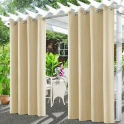 Tende Per Esterni, Tenda Per Pergola Impermeabile, Tenda Per Parasole Per Esterni Per Balcone, Patio, Portico, Pergola, Gazebo (132 X 213 Cm, Beige)