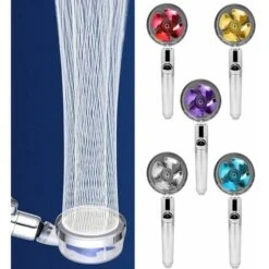 Soffione Turbo Doccia Alta Pressione Rotante Risparmio Idrico Tasto STOP 82138