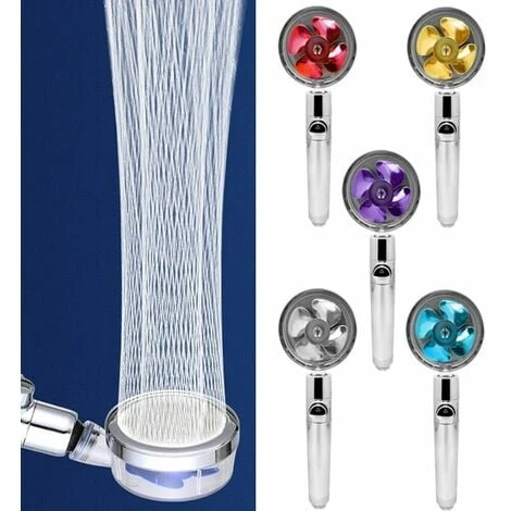 Soffione Turbo Doccia Alta Pressione Rotante Risparmio Idrico Tasto STOP 82138