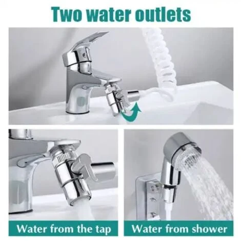 Adattatore Rubinetto Doccetta Per Lavandino Telescopico Getto Regolabile - immagine 2