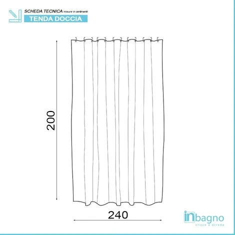 Tenda Doccia Lavabile In Poliestere 240 X 200h Cm Bianco A Fantasia - immagine 3