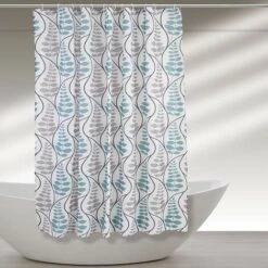 Tenda Doccia Lavabile In Poliestere 240 X 200h Cm Con Foglie