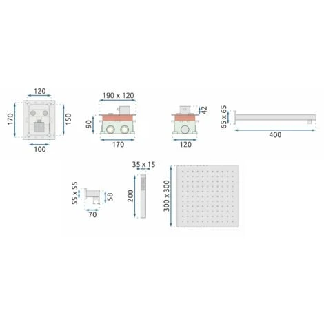 Set Doccia Da Incasso Rea FENIX DAVIS BLACK +BOX - immagine 5
