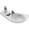 Ravak Lavabo Avocado Comfort 85x45cm, Stile Salvaspazio Asimmetrico Orientamento A Sinistra Con Foratura E Troppopieno (XJ1L1100000)