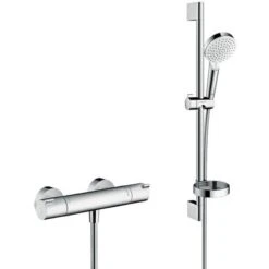 Hansgrohe Set Miscelatore Termostatico Ecostat + Set Doccia Crometta Vario Con Portasapone (13211000-Crometta2)