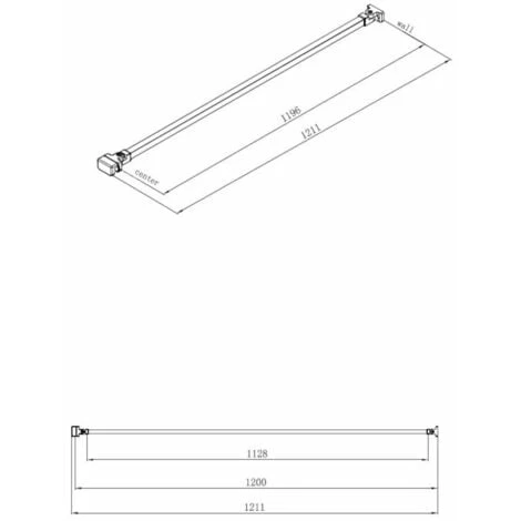 Swiss Aqua Technologies Walk-in Braccio Di Montaggio Per Schermo Doccia 120 Cm , Nero (ZAV3C) - immagine 2