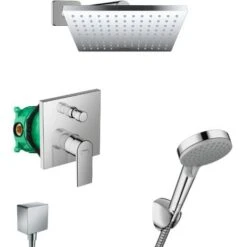 Hansgrohe Vernis Shape, Set Doccia A Incasso All-in-1 Con Soffione Doccia Da 23 Cm + Doccetta A 2 Getti, Cromato (VernisShape-1)