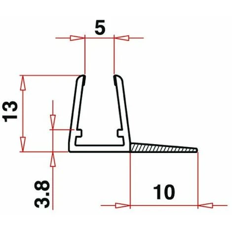 Profilo F3 Vetro 6/8 Baffo 10 - immagine 3