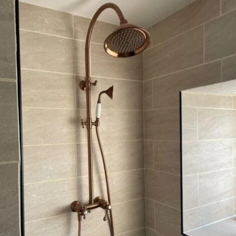 Colonna Doccia Leeds Retro In Rame - immagine 2