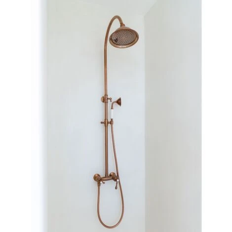 Colonna Doccia Leeds Retro In Rame - immagine 4