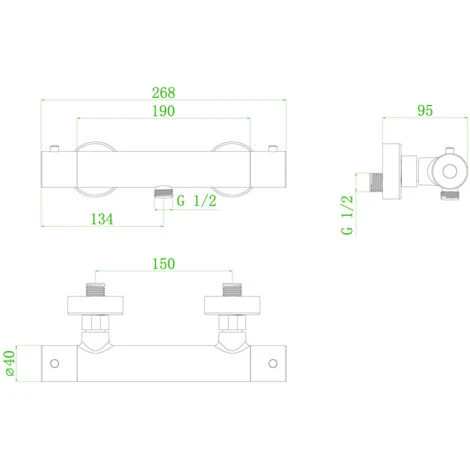 Miscelatore Termostatico Per Doccia Luisa In Gun Métal - immagine 3