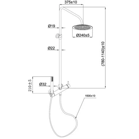 Colonna Doccia Luisa Cromata Con Miscelatore Meccanico - immagine 3