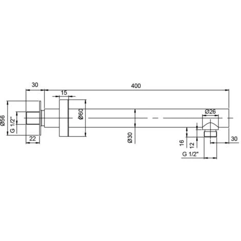 Braccio Doccia Jacuzzi Rubinetteria Design Tondo Da 40 Cm - immagine 2