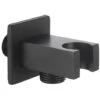 Supporto Doccetta Nero Opaco Con Presa Acqua Design Squadrato