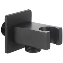 Supporto Doccetta Nero Opaco Con Presa Acqua Design Squadrato