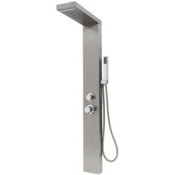Pannello Colonna Doccia In Acciaio Inox, Doccia A Pioggia E Doccetta 15x47x130cm