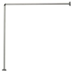 Bastone Per Tenda Doccia Universale Regolabile Angolare Con Aste 90 Cm Argento Asta Per Tende