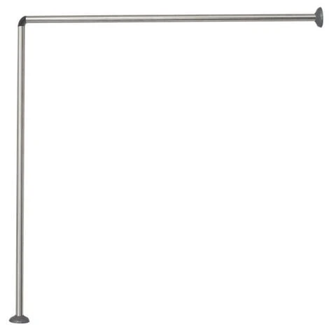 Bastone Per Tenda Doccia Universale Regolabile Angolare Con Aste 90 Cm Argento Asta Per Tende