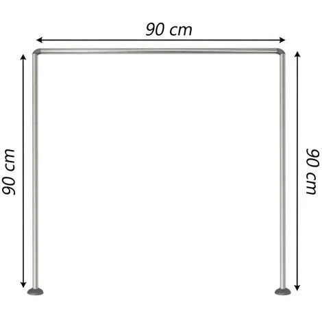 Bastone Per Tenda Doccia Universale Regolabile Angolare Con Aste 90X90X90 Cm Argento Asta Per Tende - immagine 3