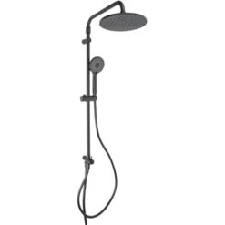 Colonna Doccia Nera Telescopica Anticalcare Tonda Mod. Hades