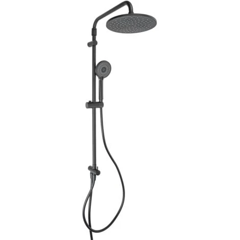 Colonna Doccia Nera Telescopica Anticalcare Tonda Mod. Hades
