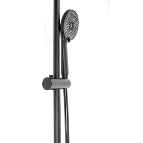 Colonna Doccia Nera Telescopica Anticalcare Tonda Mod. Hades - immagine 4