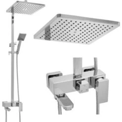 Set Doccia - Con Rubinetto Vasca - Doccetta - E Soffione A Pioggia 30cm