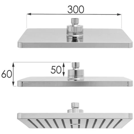 Set Doccia - Con Rubinetto Vasca - Doccetta - E Soffione A Pioggia 30cm - immagine 5