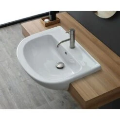Lavabo Semincasso Universale In Ceramica Bianco