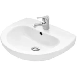 Lavabo Sospeso 45x37 Salvaspazio Bianco In Ceramica