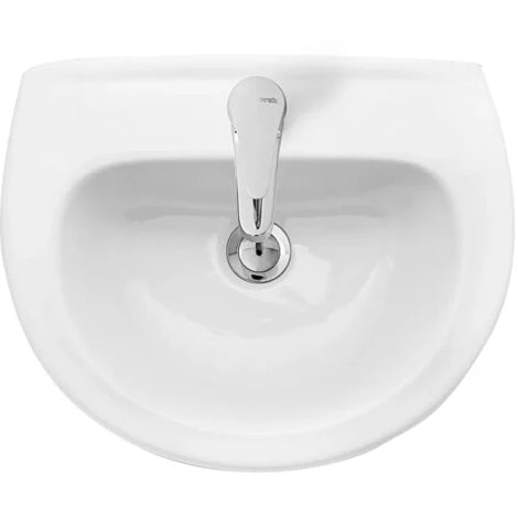 Lavabo Sospeso 45x37 Salvaspazio Bianco In Ceramica - immagine 2