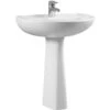 Vitra Lavabo Da 60 Cm Con Colonna In Ceramica - Serie Normus