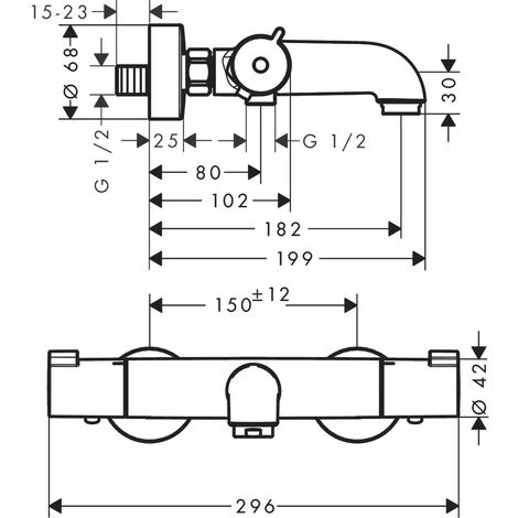 Hansgrohe Ecostat 1001 CL, Miscelatore Termostatico Vasca/doccia (13201000) - immagine 2